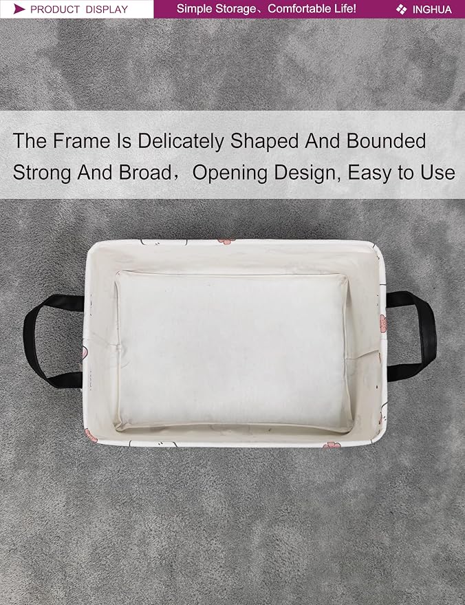Rectangular Rabbit Storage Basket Gift Bag | Gifts Bag for Toys,Books,Clothes,Gifts,Pets-Perfect for Home,Office,Nursery,Dorm,Shelf