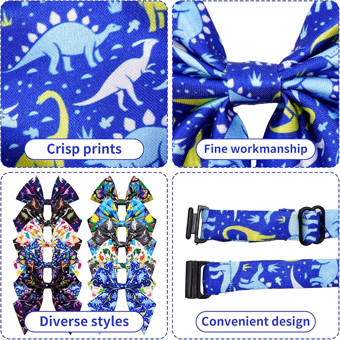 PET SHOW 10 Pack Dinosaur Sailor Dog Bowties for Small Dogs