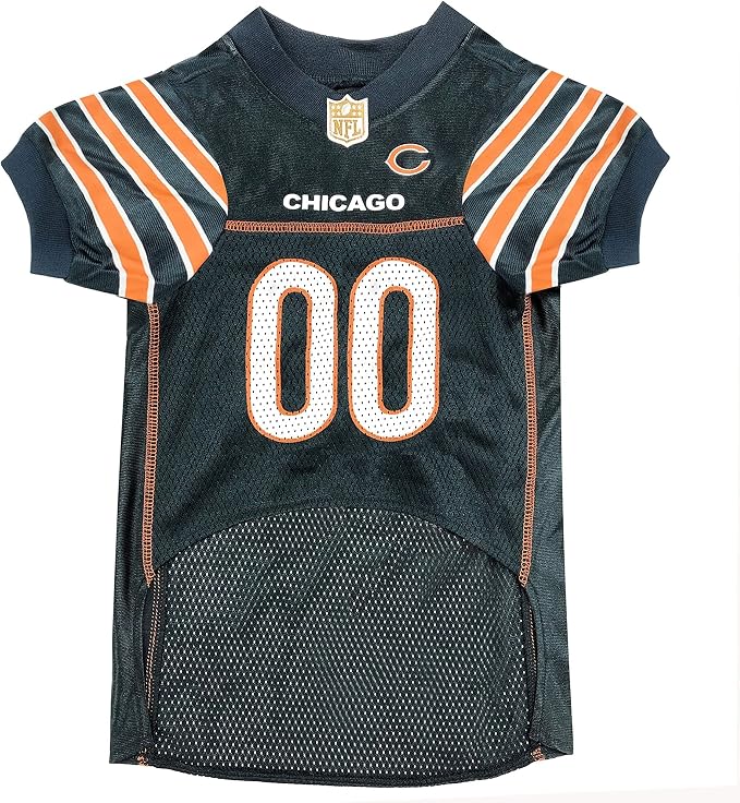 Pets First NFL Chicago Bears Dog Jersey, Size Small. Best Football Shirt Costume for Dogs & Cats. Licensed Pet Apparel