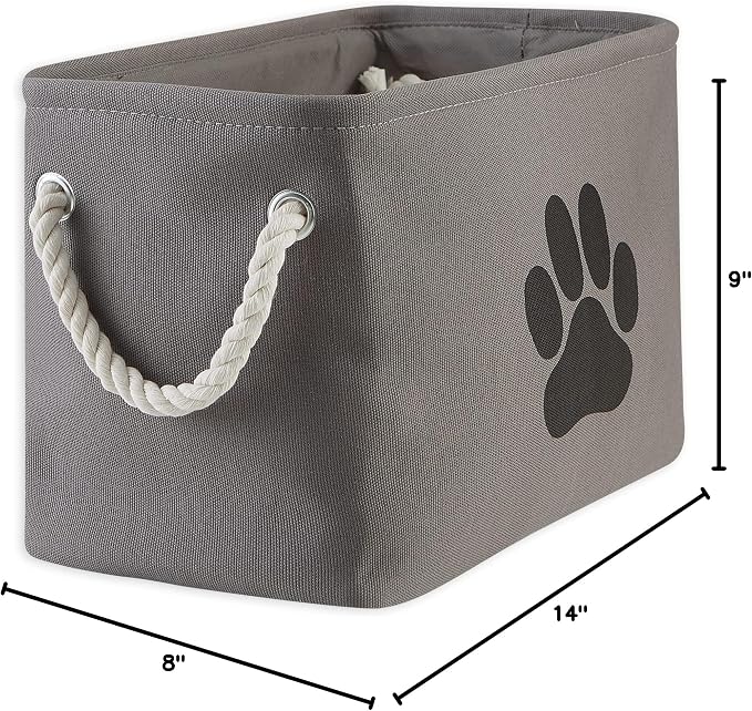 Bone Dry Pet Storage Collection Collapsible Bin, Small Rectangle, Gray