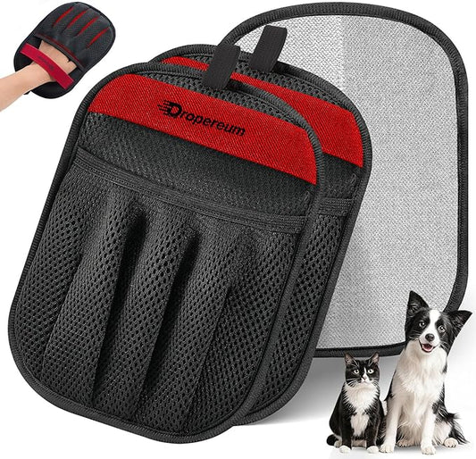 Pet Hair Remover Glove (2 Pack) – Reusable Electrostatic Pet Hair Removal Mitt for Couch, Carpet, Car Seat & Laundry – Cat & Dog Fur Cleaning Tool for Furniture