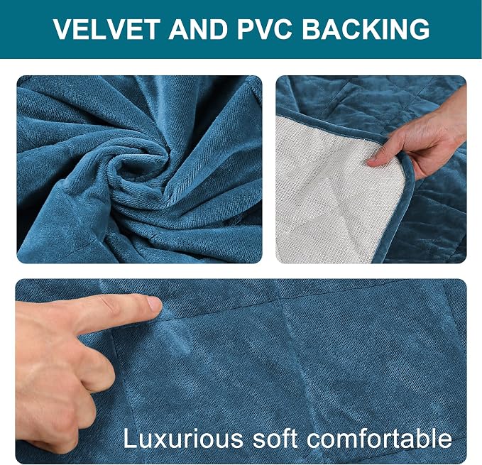 Velvet Quilted Armrest Covers - Water-Resistant Sofa Arm Protectors Set of 2 with Side Pocket Organizer, Non-Slip Furniture Covers for Chairs & Couches (Peacock Blue)
