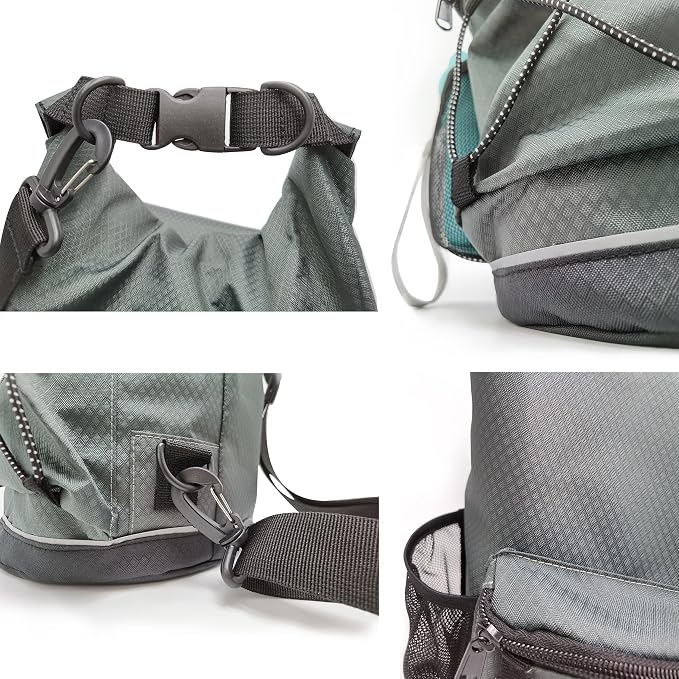 Waterproof Roll Top Pet Dog Food Travel Organizer Storage Bag Trash Bag Dispenser for Trips Outdoor Camping Free 350ml Portable Folding Bowl, 30 Cups / 10 lbs Large