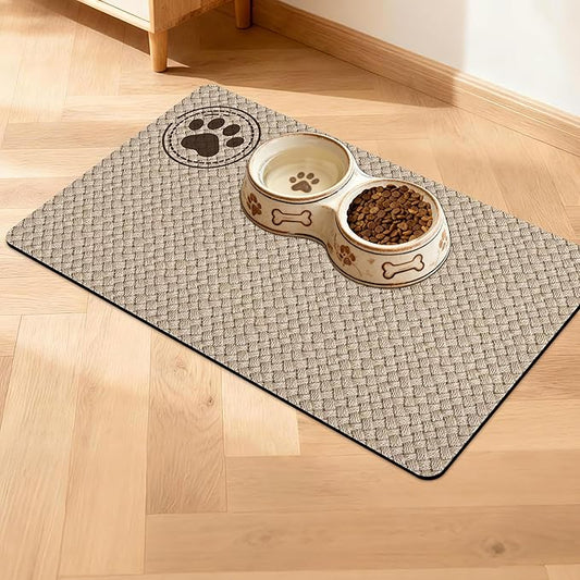 Pet Feeding Mat for Floors Waterproof Dog Mat for Food and Water Absorbent Quick Dry Non Slip mat for Cat Bowls