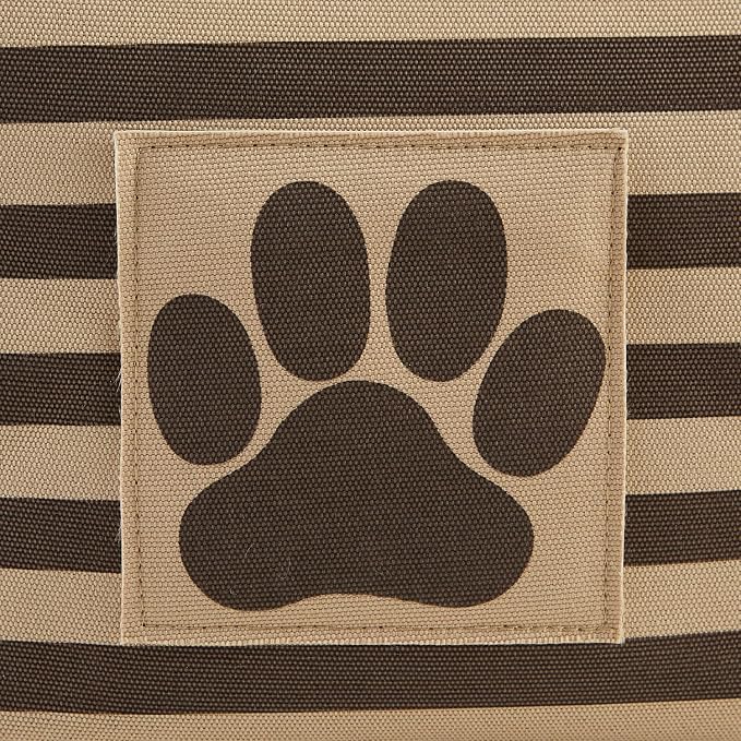 Bone Dry Pet Storage Collection Striped Paw Patch Bin, Large Rectangle, Brown