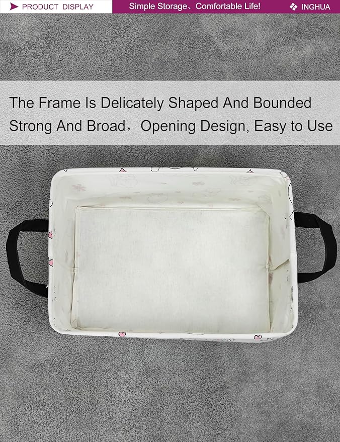 Rectangular Love cat Storage Basket | Gifts Bag for Toys,Books,Clothes,Gifts,Pets-Perfect for Home,Office,Nursery,Dorm,Shelf