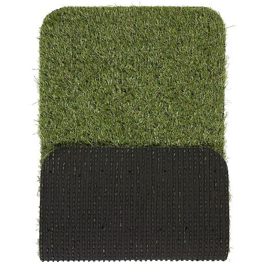 Ottomanson Artificial Grass Puppy Potty Training Pad with Tray, 15" x 30" Reusable Pee Pad for Small Pets and Dogs