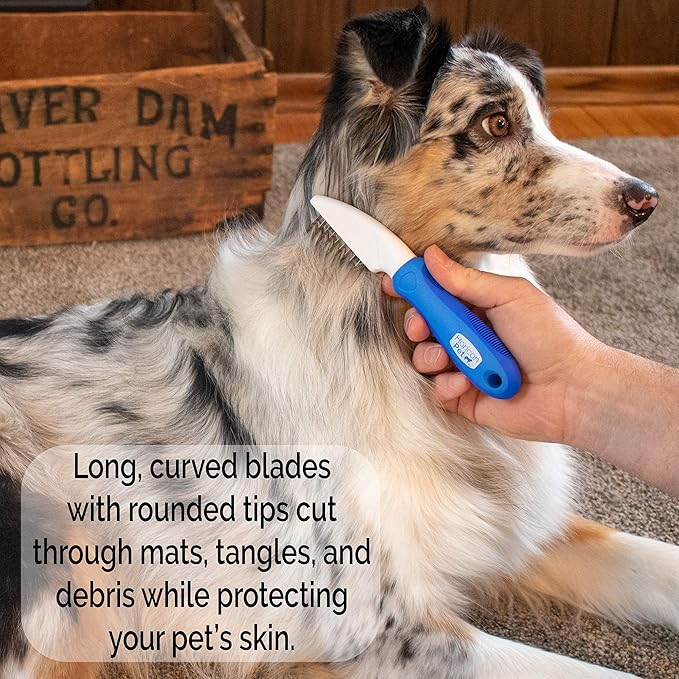 Ultimate Pet Dematting & Deshedding Set - 3 in 1 Grooming Tool Set - Dual Sided Undercoat Rake, Dematting Razor Comb & Detangling Pet Comb