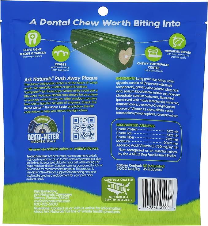 Ark Naturals Brushless Toothpaste, Dog Dental Chews for Small Breeds, Freshens Breath, Helps Reduce Plaque & Tartar, 12oz, 1 Pack