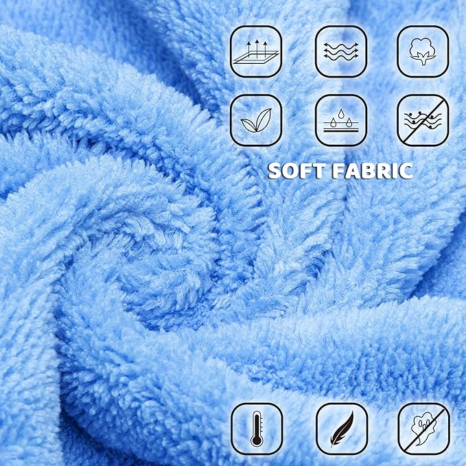 Dog Bath Towel Robe - Quick Drying Absorbent Hooded Pet Bathrobe Towel for Bath Grooming Beach Trip Pool - Soft Cozy Adjustable Drying Coat Hoodie for Medium Large Dogs