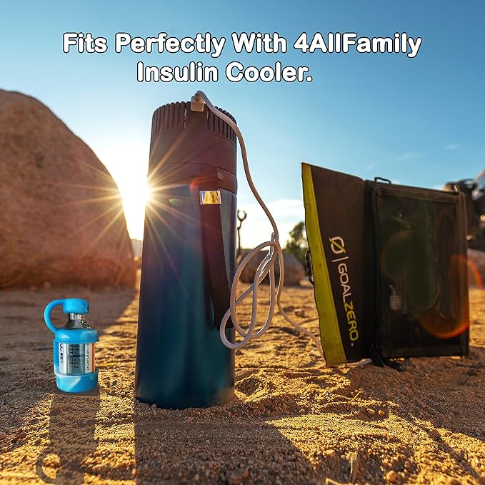 4ALLFAMILY Insulin Vial Protector for Kids, Adults & Pets – Durable Insulin Vial Case for Travel & Daily Use – Fits Most Tall Bottles Like Lantus, Apidra & Admelog (Blue)