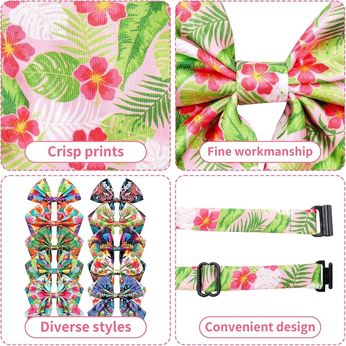 PET SHOW 10 Pack Hawaiian Sailor Dog Bowties for Large Dogs