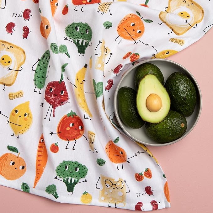 Danica Jubilee Funny Food Cotton Dishtowel