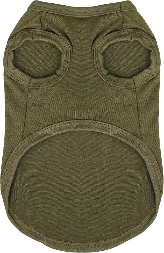 Expressive Pet Vest: Sleeveless Dog Shirt with 'I Love My Daddy' Slogan, Ideal for Chihuahuas, Poodles, Yorkies, and More Adorable Design, Ultimate Comfort, Easy Maintenance! Olive Green Medium