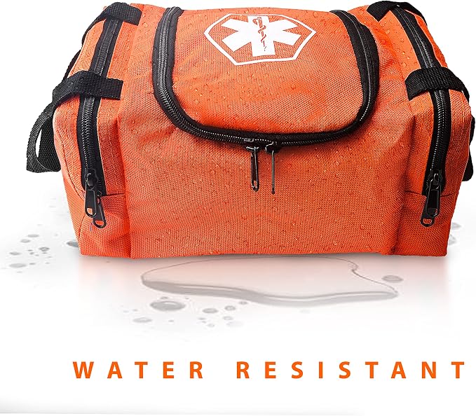 ASA TECHMED First Aid Responder EMS Emergency Medical Trauma Bag EMT, Fire Fighter, Police Officer, Paramedics, Nurse, Orange
