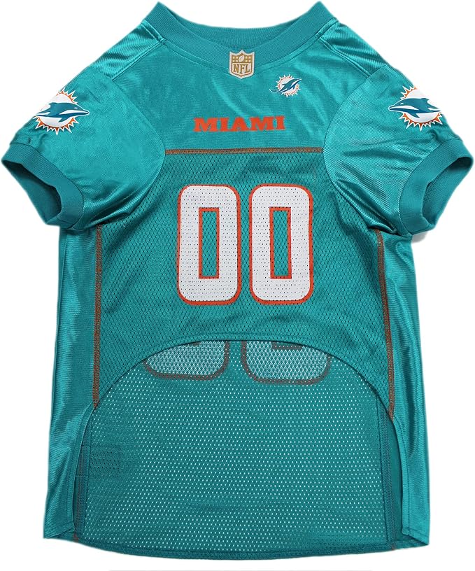 Pets First NFL Miami Dolphins Dog Jersey, Size X-Large, Football Shirt Costume for Pet, Dog Sports T-Shirt, NFL Team Clothing for Cats, Licensed Pet Apparel Available in 7 Sizes and 32 Teams