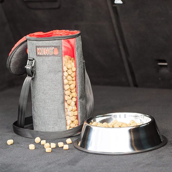 Kong Kibble Storage Dog Food Travel Bag - Portable Food Container for Pets