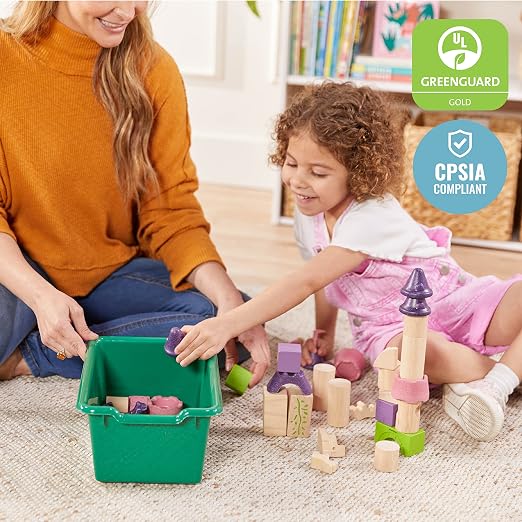 ECR4Kids Scoop Front Storage Bins, Multipurpose Organization, Assorted, 10-Piece | Durable plastic, GREENGUARD Gold Certified, 1.2 gallon capacity, lightweight & nestable, built-in handle, classroom/home use