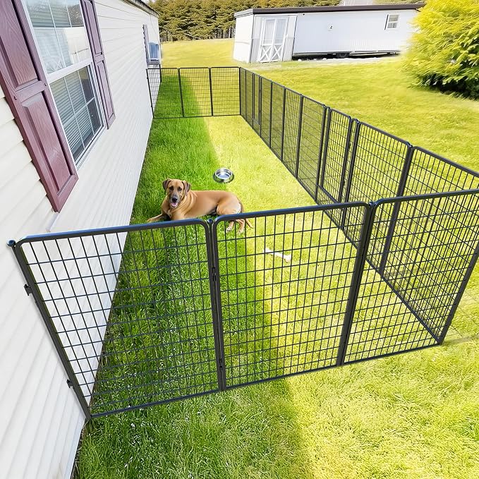FXW Rollick Dog Playpen with Fence-to-Wall Anchors, 50"H, 16 Panels | Heavy-Duty & Easy setup Play Area, Flexible Boundaries, Indoor & Yard, For Ultra Large Dogs, Patented
