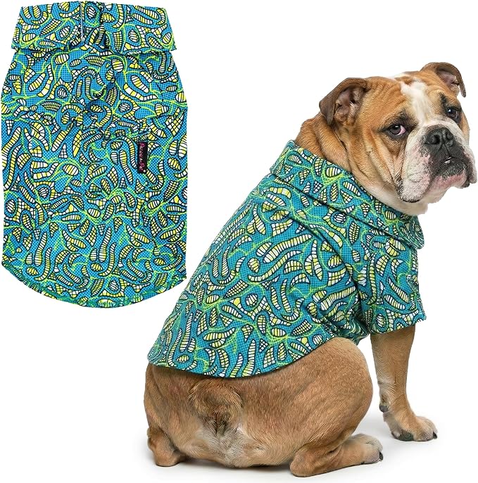 Parisian Pet Tribal Leaves Dog Shirt - Cotton Clothes for Large Dogs - Stylish Tropical Dog Outfit - Lightweight and Soft Puppy Clothes - Trendy Tshirts for Dogs - Comfortable Summer Camp Pet Apparel