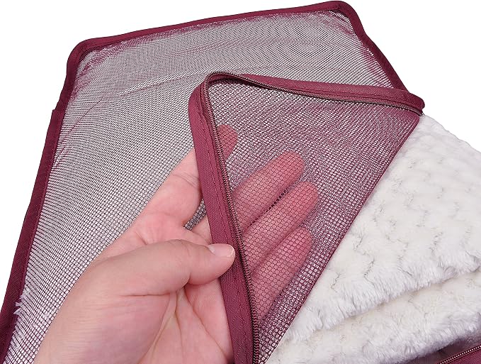 Vercord 7 Set Travel Packing Organizers Cubes Luggage Suitcase Organizer Bags Clothes Underwear Cube Shoe Pouch Pack Burgundy