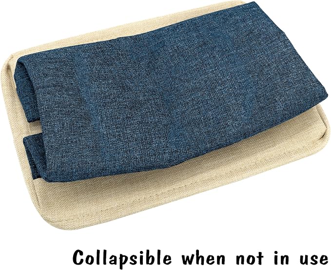 PET ARTIST Dog Toy Basket, Large Collapsible, Navy Blue, M: 15"x11"x9" | Dog Toy Bin Box, Comfortable Handles, Large Pet Toy Storage Organizer, For Accessories, Toys, Coat & Clothing, Blanket Leash