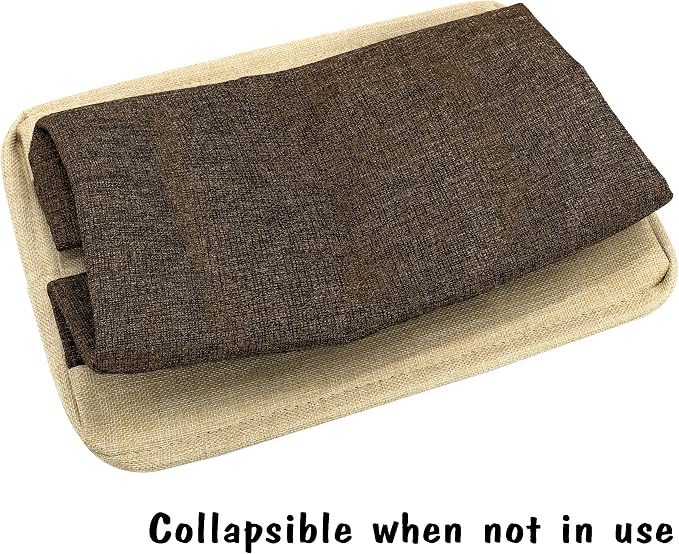 PET ARTIST Dog Toy Basket, Large Collapsible, Brown, M: 15"x11"x9" | Dog Toy Bin Box, Comfortable Handles, Large Pet Toy Storage Organizer, For Accessories, Toys, Coat & Clothing, Blanket Leash