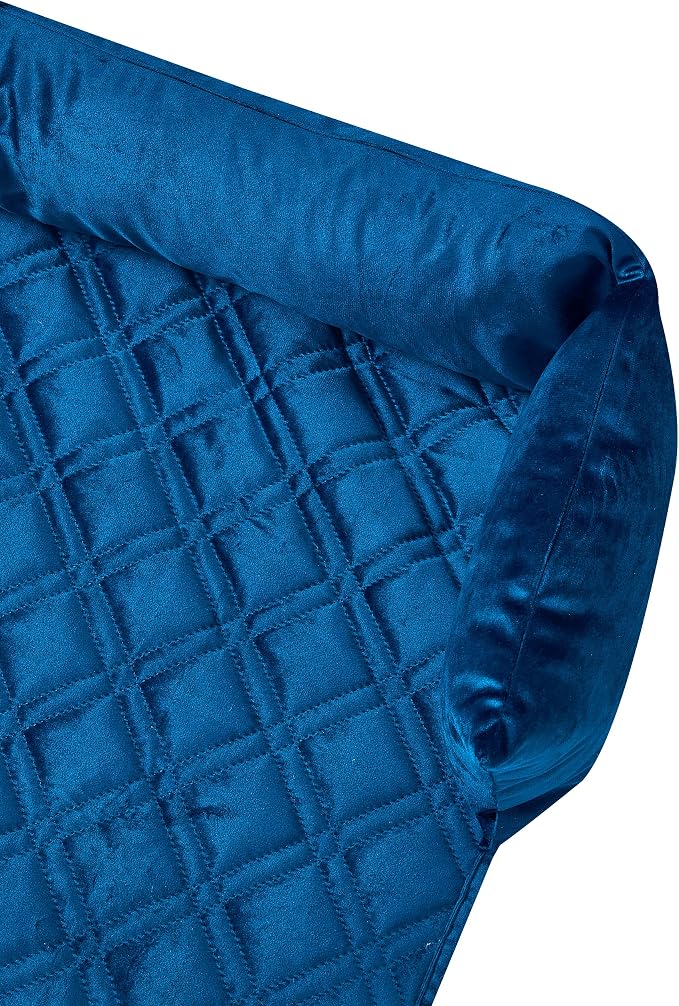 Brilliant Sunshine Dark Blue Velvet Dog Sofa Slipcover, Small | Calming Pet Couch Bed with Removable & Washable Cover, Funiture Protector & Bed Mat for Dogs, Pets, Cats, 18"×32"×8"