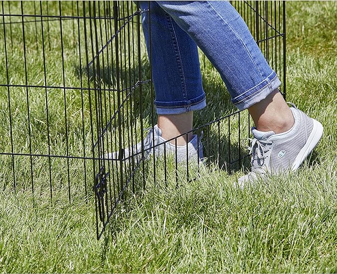 MidWest 36-Inch Exercise Pen, Single Door, 16 Sq Ft Play Area | for Indoor and Outdoor Use, Large Door Opening & Secure Latch, Easy to Set Up, Foldable Playpen
