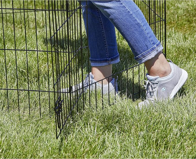 MidWest 48-Inch Exercise Pen, Single Door, 16 Sq Ft Play Area | for Indoor and Outdoor Use, Large Door Opening & Secure Latch, Easy to Set Up, Foldable Playpen