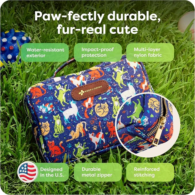 KeepGoing Pet First Aid Kit for Dogs & Cats, 99 Pc. Travel Emergency Kit | Dog & Cat Travel Accessories for Car, Camping & Hiking, Pet Essentials & Supplies