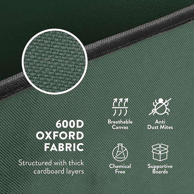 ZOBER Christmas Ornament Storage Box - Stores 128 3" Ornaments with Individual Trays - Tear Proof 600D Oxford Fabric - ornament organizer storage box, Durable Christmas Containers Holder - Green