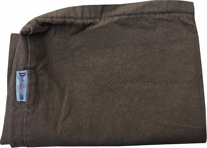 Dogbed4less Large Shredded Memory Foam Dog Bed Pillow, Waterproof Lining and Machine Washable Durable Denim Cover 41X27 Inches, Brown