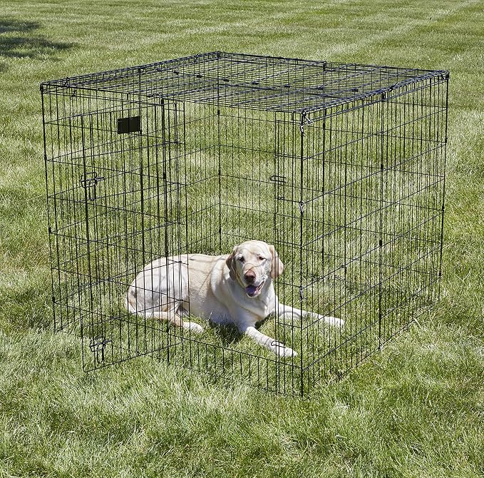 MidWest Homes for Pets Dog Exercise Pen Wire Mesh Sunscreen Top for Dog Pens and Playpens, Rust Resistant, Black E-Coated, Hardware Included, 540-WM
